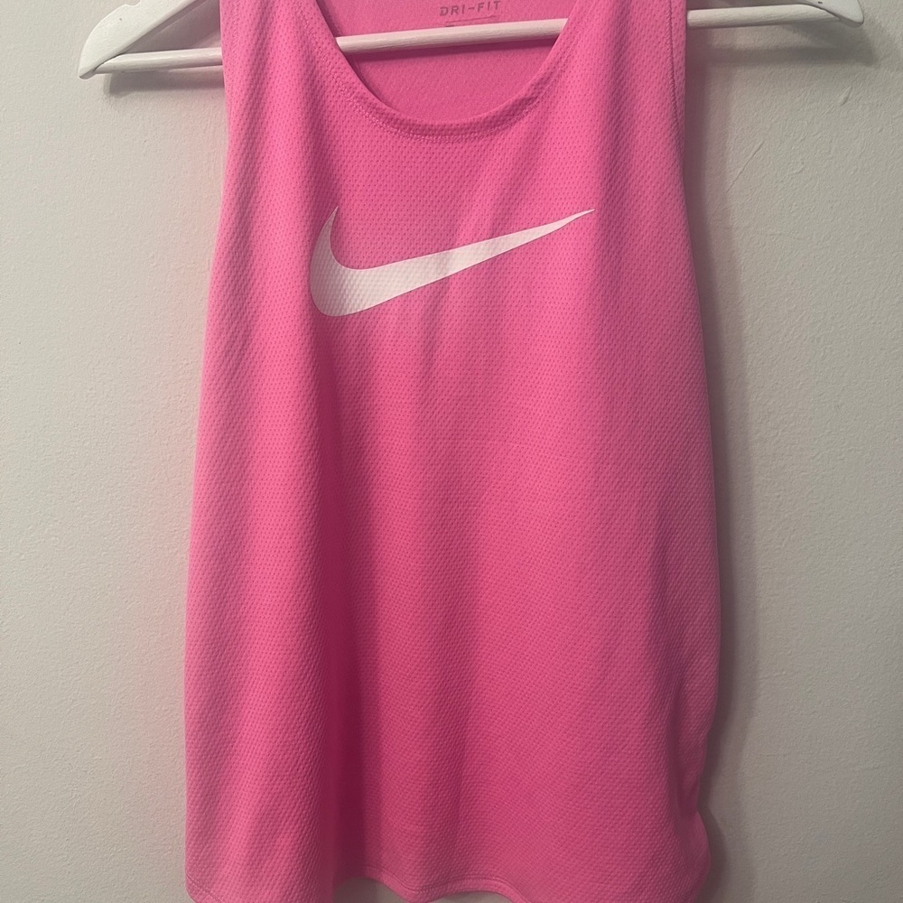 Nike Pink Athletic Tank Top with White Logo